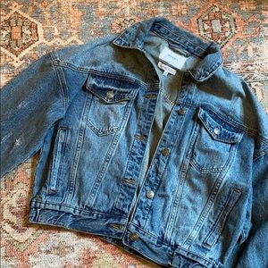 Oversized Cropped Denim Jacket